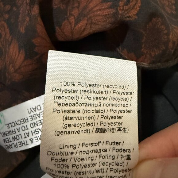 Women Ganni Pleated Georgette Midi Dress Ruffle in French Roast Size 38/Medium - Picture 12 of 12